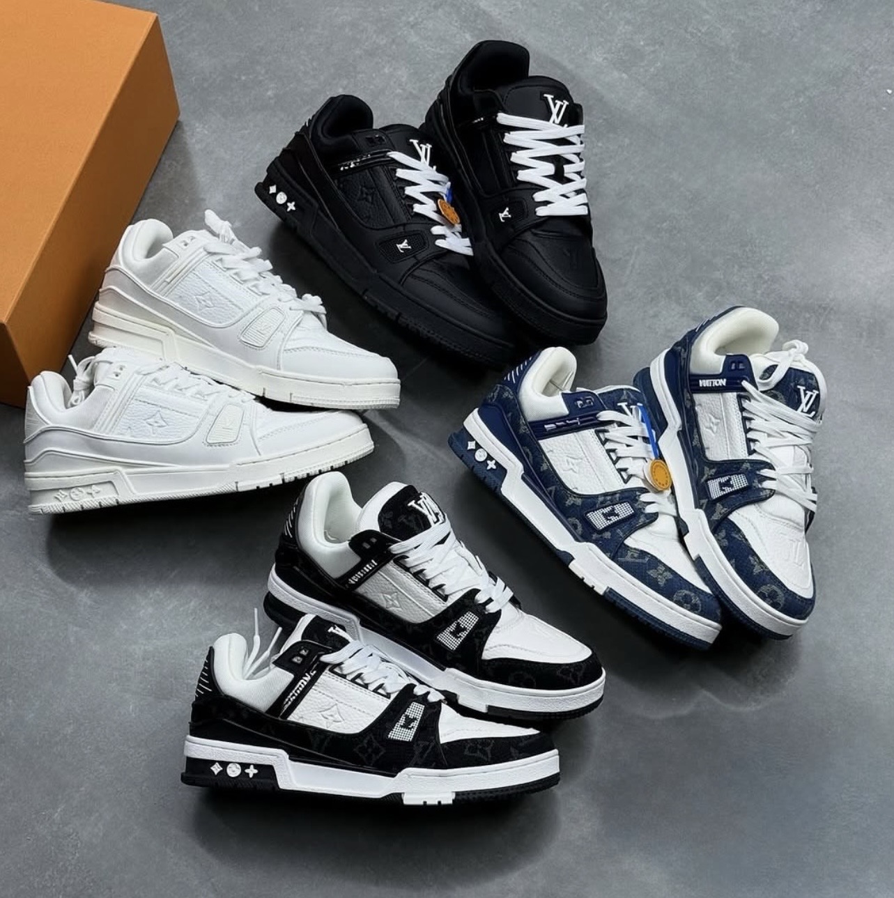 کتونی لویی ویتون ترینر کیفیت مستر  || Louis Vuitton Trainer Black White