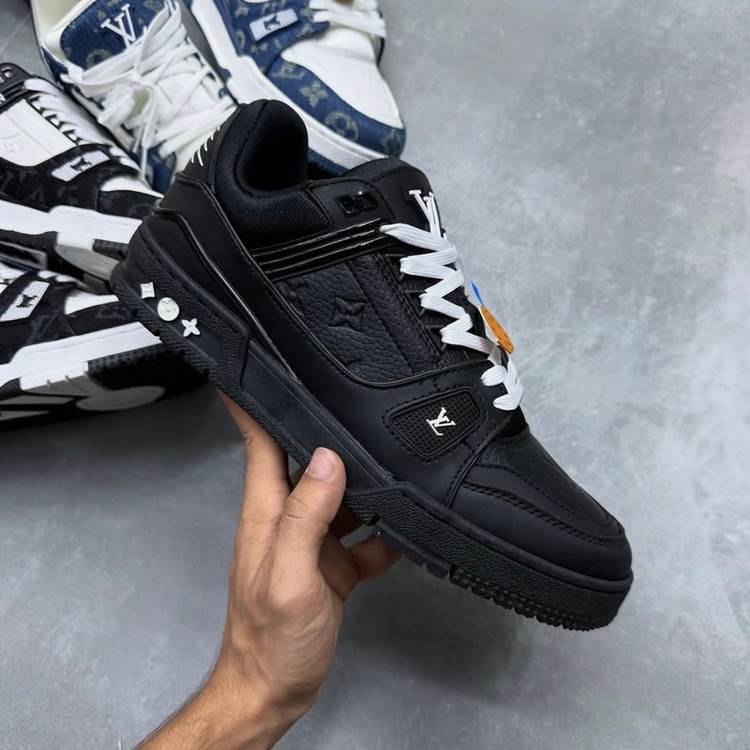 کتونی لویی ویتون ترینر کیفیت مستر || Louis Vuitton Trainer Black White