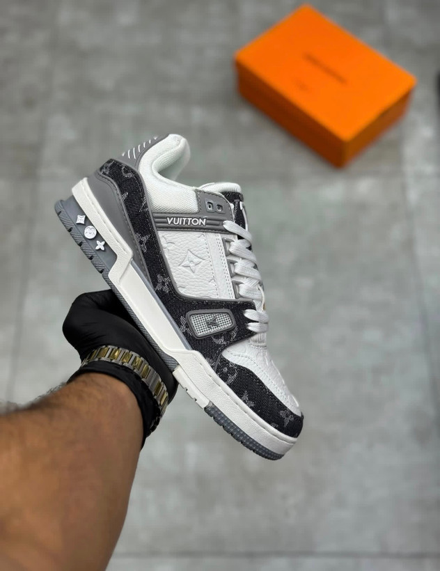کتونی لویی ویتون ترینر کیفیت مستر || Louis Vuitton Trainer Black White