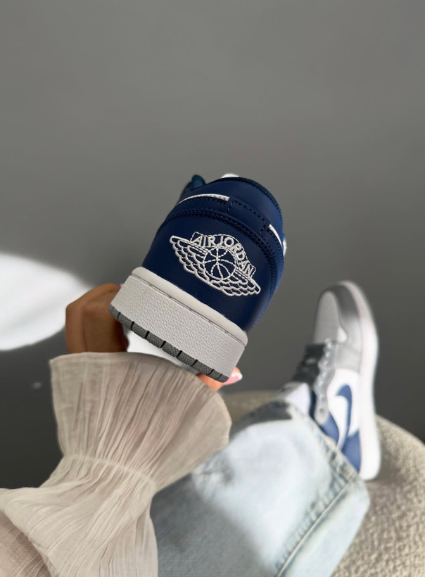 کتونی ایر جردن 1 طوسی سورمهای / Jordan 1 Low Midnight Neutral Grey Navy