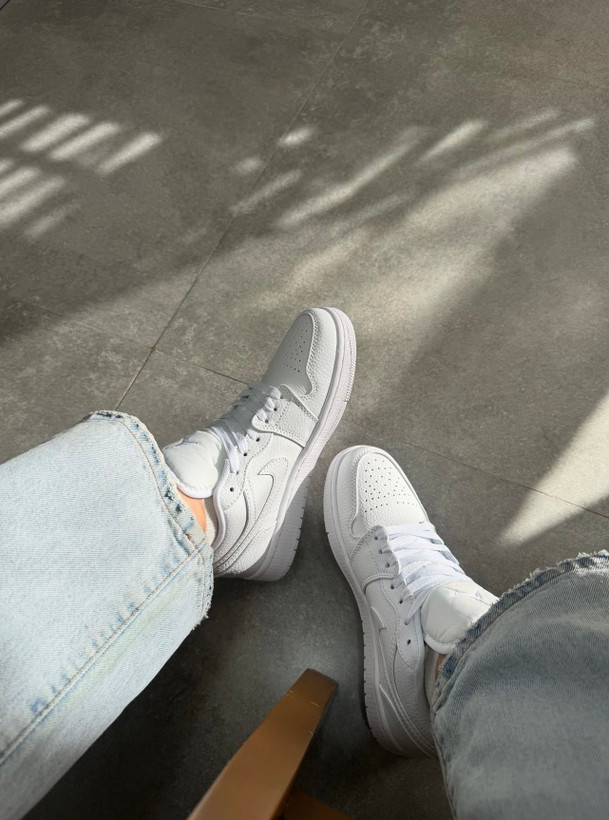Nike Air Jordan 1 Low Triple White نایک جردن بدون ساق تمام سفید