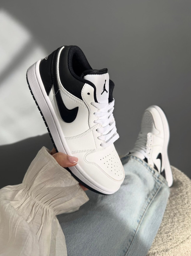 کتونی زنانه و مردانه نایکی مدل Air Jordan 1 Low سفید مشکی